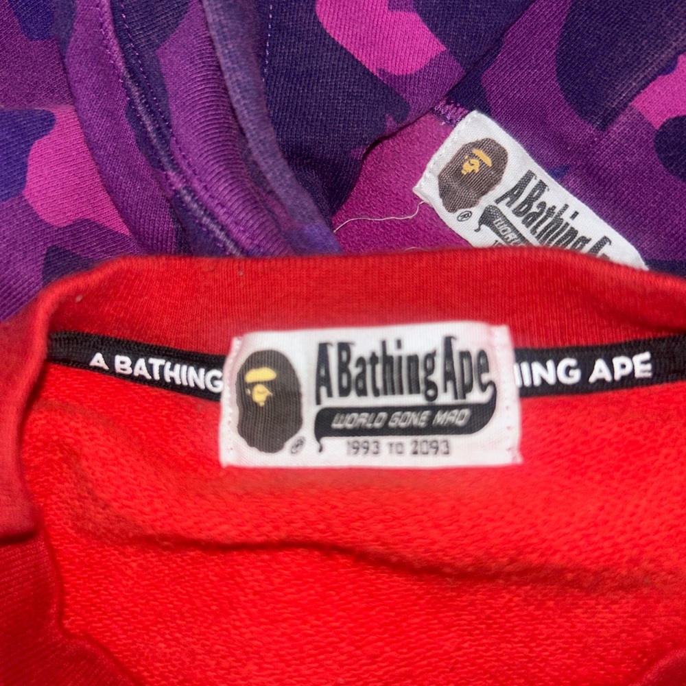 Bape Crewneck Sweater - Red and Purple